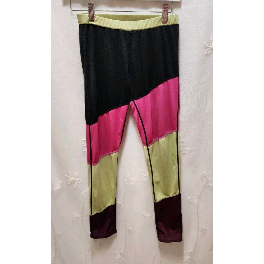EVERLAST GIRLS KID MEDIUM 10.5/12.5 LEGGINGS ATHLETIC RETRO STRETCHY COLORBLOCK